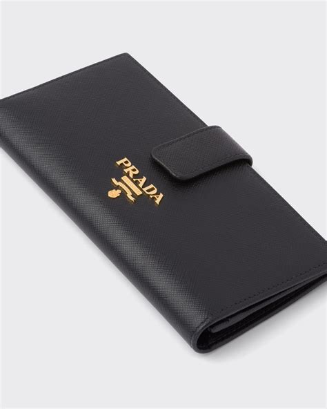 prada 1mh132 2ezz|Black Large Saffiano Leather Wallet .